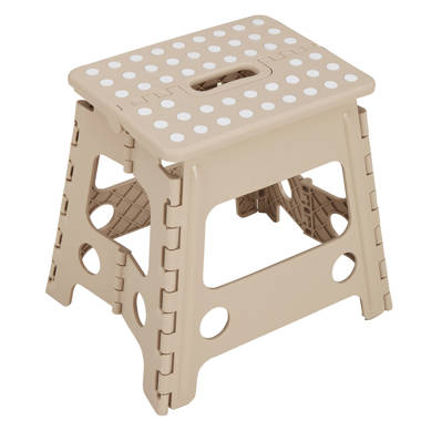 Rebrilliant Dachi 27 cm Folding Step Stool Non Slip Surface Portabl Foldable Stool with Carry Handle Heavy Duty to Support for Living Room Kitchen Bathroom Wayfair